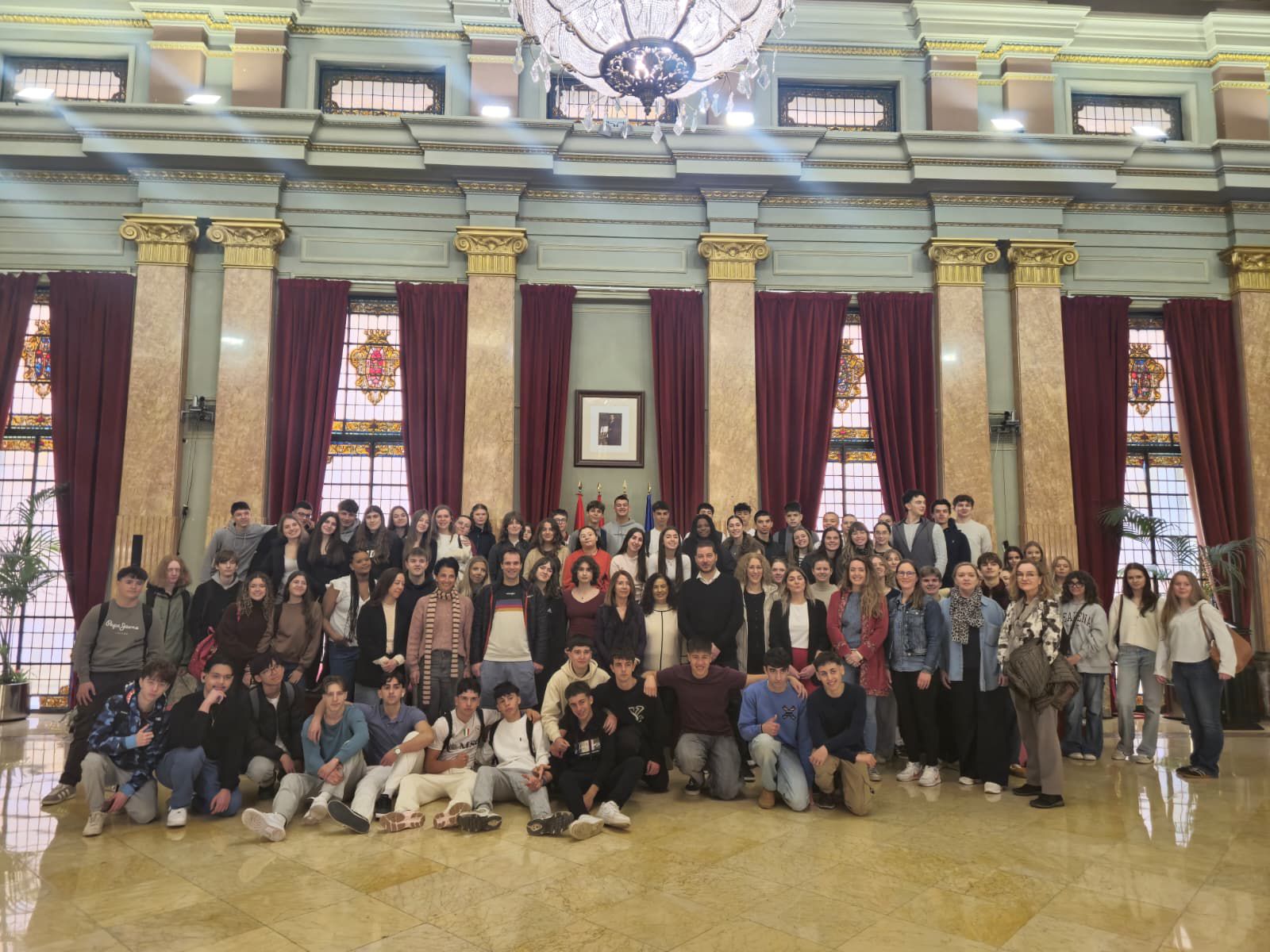 Recepción oficial en el Ayuntamiento de Murcia a estudiantes europeos en intercambio educativo